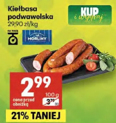Kiełbasa podwawelska promocja w Delikatesy Centrum