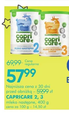 Mleko następne 3 Capricare promocja w Super-Pharm