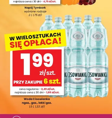 Woda mineralna Cisowianka niegazowana promocja w emma MARKET