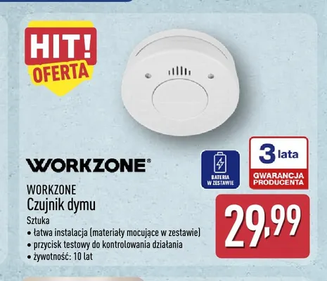 Czujnik dymu Workzone promocja w Aldi