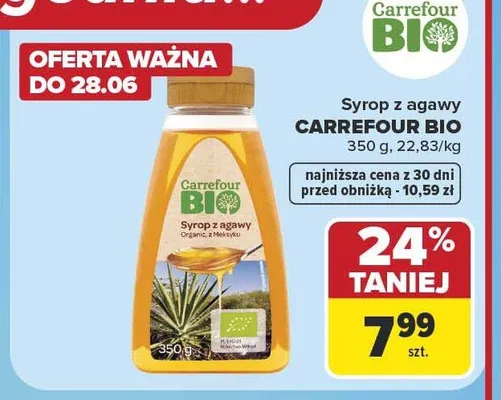 Syrop z agawy Carrefour Bio promocja w Carrefour