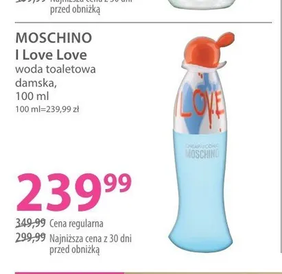Woda toaletowa damska Moschino I Love Love promocja w Hebe