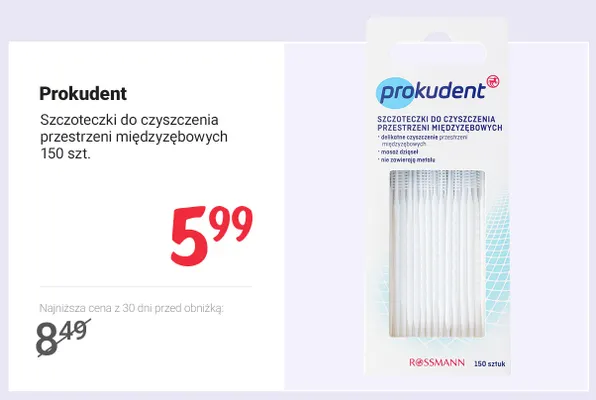 Szczoteczki do czyszczenia przestrzeni międzyzębowych Prokudent promocja w Rossmann