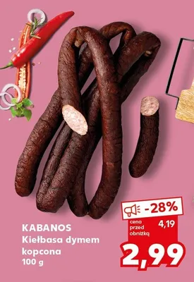 Kiełbasa kabanos z dymem kopcona promocja w Kaufland