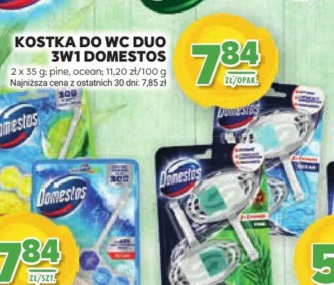 Kostka do WC Duo 3w1 Domestos promocja w Stokrotka
