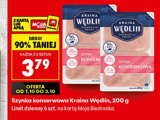 Szynka konserwowa Kraina Wędlin promocja w Biedronka