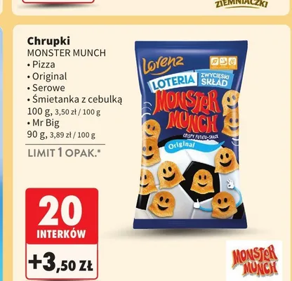 Chrupki Monster Munch Mr Big promocja w Intermarche