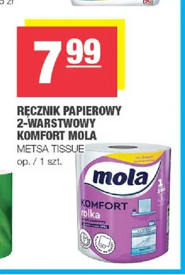 Ręcznik papierowy 2-warstwowy Komfort Mola promocja w SPAR