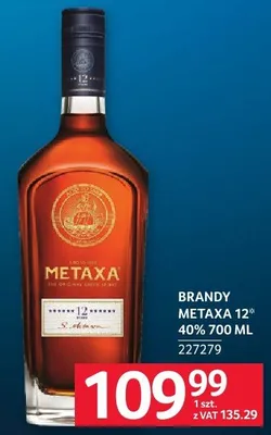 Brandy Metaxa 12* 40% 700ML promocja w Selgros