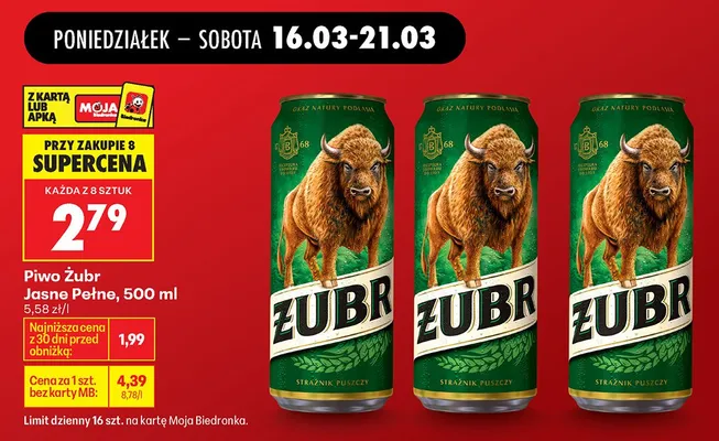 Piwo jasne pełne promocja w Biedronka