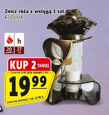 Znicz róża z wstęgą Ecolux promocja w Prim Market