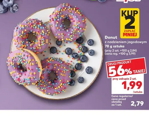 Donut z nadzieniem jagodowym promocja w Kaufland