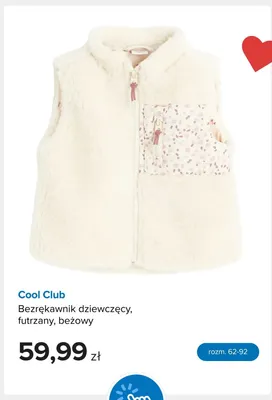 Bezrękawnik dziewczęcy futrzany beżowy Cool Club promocja w Smyk