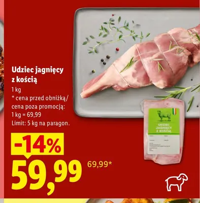 Udziec jagnięcy z kością promocja w Lidl