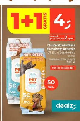 Chusteczki nawilżane dla zwierząt Naturelle promocja w Dealz