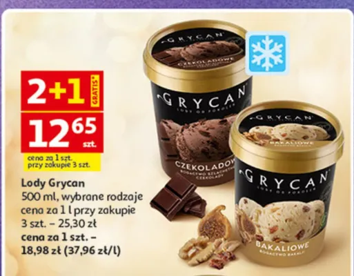 Lody Grycan, różne smaki promocja w Auchan