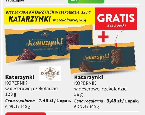 Katarzynki w deserowej czekoladzie Kopernik promocja w Intermarche