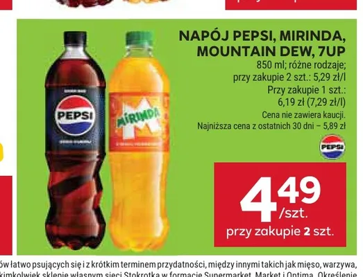 Napój gazowany Pepsi promocja w Stokrotka