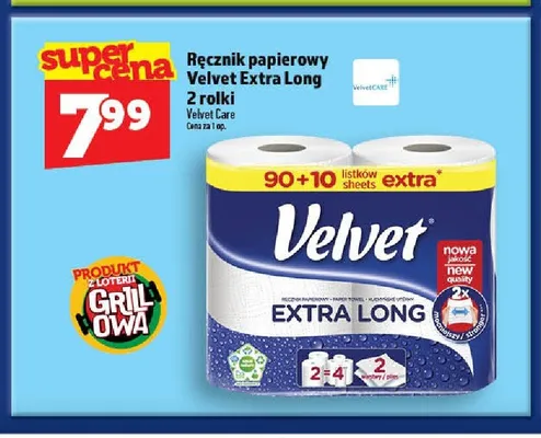 Ręcznik papierowy Velvet Extra Long promocja w TOPAZ