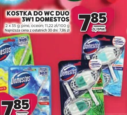 Kostka do WC Duo 3w1 Domestos promocja w Stokrotka