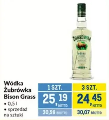 Wódka Żubrówka Bison Grass promocja w Makro