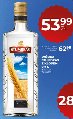 Wódka Stumbras z kłosem promocja w Duży Ben