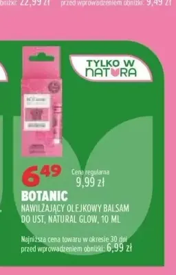 Nawilżający olejkowy balsam do ust Natural Glow Botanic promocja w Drogerie Natura