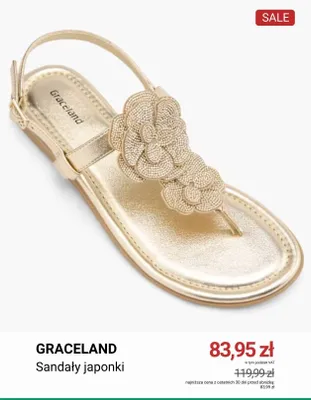 Sandały japonki Graceland promocja w Deichmann