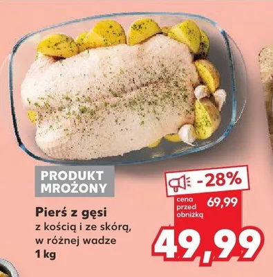 Pierś z gęsi z kością i ze skórą, w różnej wadze promocja w Kaufland