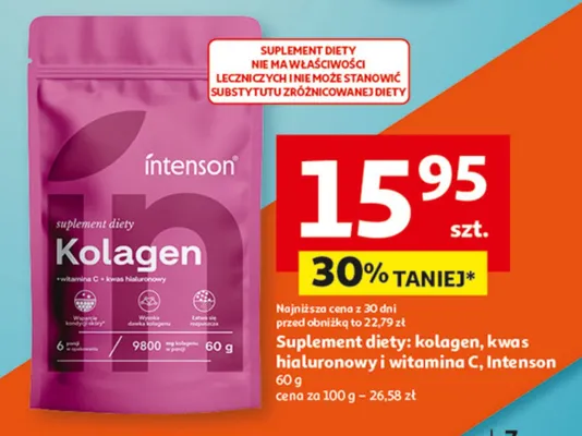 Suplement diety: kolagen, kwas hialuronowy i witamina C promocja w Auchan