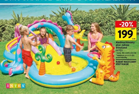 Nadmuchiwany plac zabaw Dinoland INTEX 302x229x112cm promocja w Intermarche