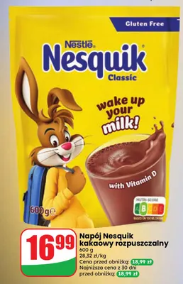 Napój Nesquik kakaowy rozpuszczalny promocja w Dino