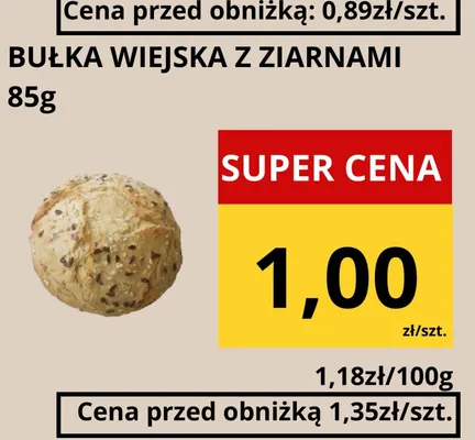 Bułka wiejska z ziarnami promocja w Supeco