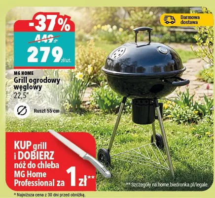 Grill ogrodowy węglowy 22,5" promocja w Biedronka Home