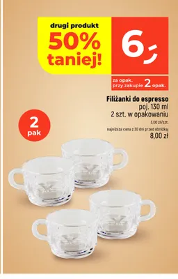 Filiżanki do espresso 2-pak 130 ml promocja w Dealz