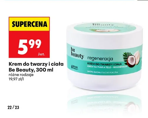Krem do twarzy i ciała Be Beauty promocja w Biedronka