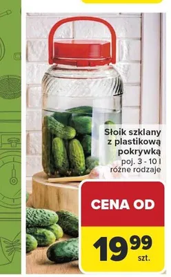 Słoik szklany z plastikową pokrywką 3-10l promocja w Carrefour