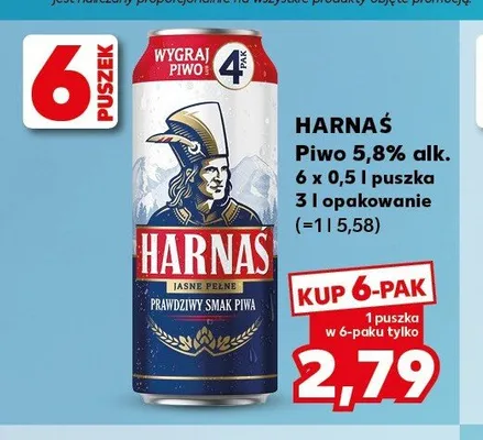 Piwo Harnaś Jasne Pełne 6-pak 500 ml promocja w Kaufland