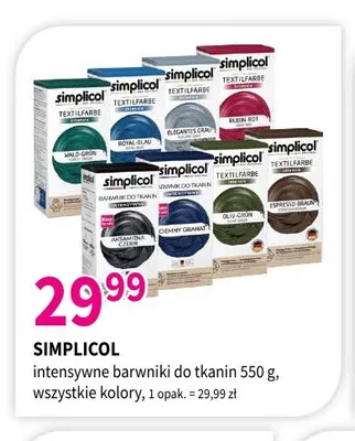 Intensywny barwnik do tkanin Simplicol promocja w Drogerie Polskie