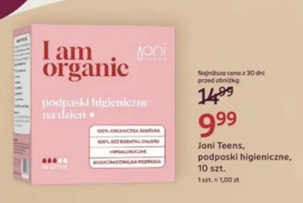 Podpaski higieniczne Joni Teens promocja w Rossmann