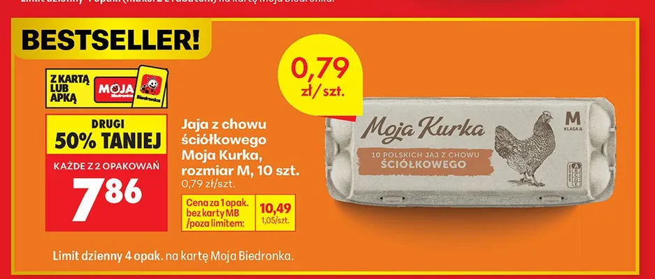 Jaja z chowu ściółkowego Moja Kurka rozmiar M promocja w Biedronka