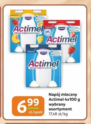 Napój mleczny Actimel klasyczny 4-pak 100 g promocja w Gama