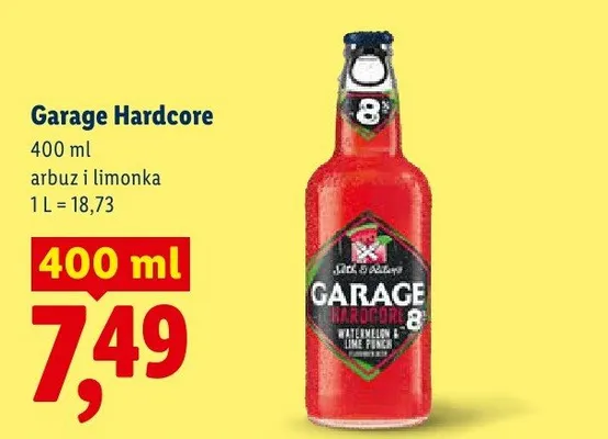 Piwo Garage Hardcore arbuz i limonka promocja w Lidl