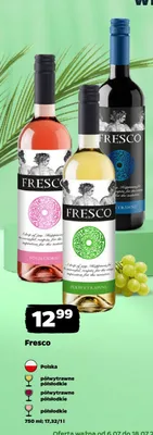 Wino białe półwytrawne Fresco promocja w Netto