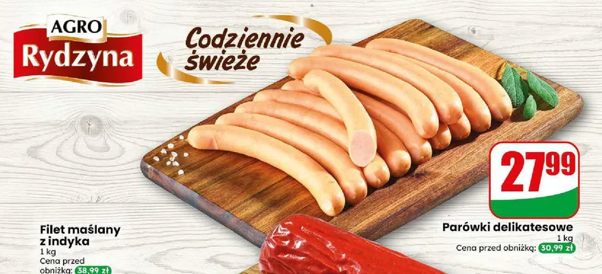Parówki delikatesowe Agro Rydzyna promocja w Dino