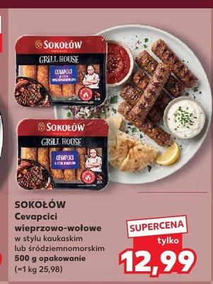 Cevapcici wieprzowo-wołowe w stylu kaukaskim Sokołów Grill House promocja w Kaufland