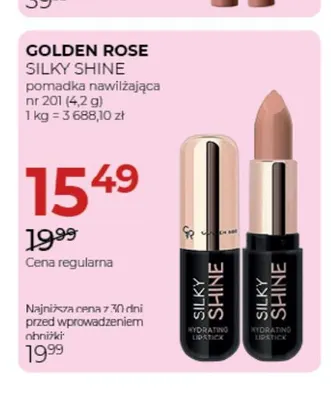 Pomadka nawilżająca Silky Shine nr 201 Golden Rose promocja w Drogerie Jawa