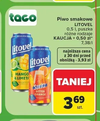 Piwo smakowe Litovel Mango & Limeta 500 ml promocja w Carrefour