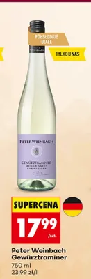 Wino białe Peter Weinbach Gewürztraminer promocja w Biedronka