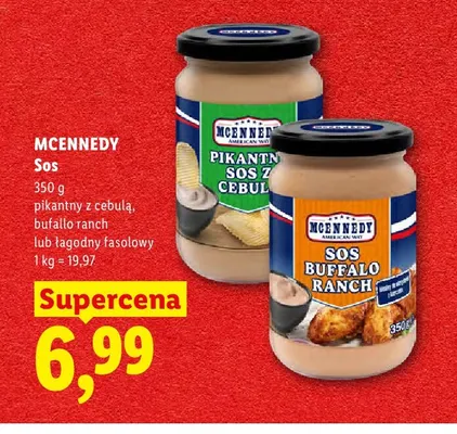 Sos łagodny fasolowy Mcennedy promocja w Lidl